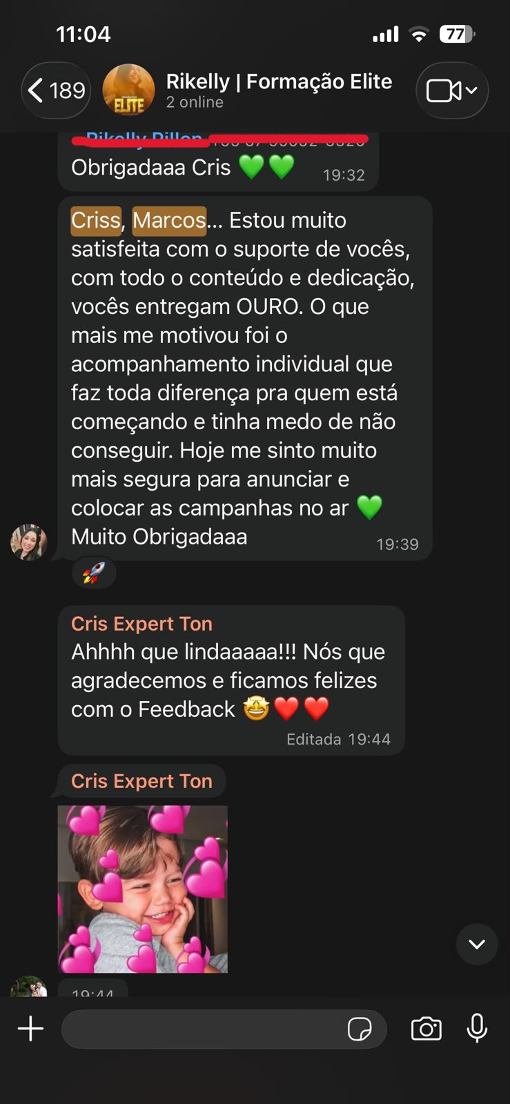 Depoimento de Rikelly Pillon